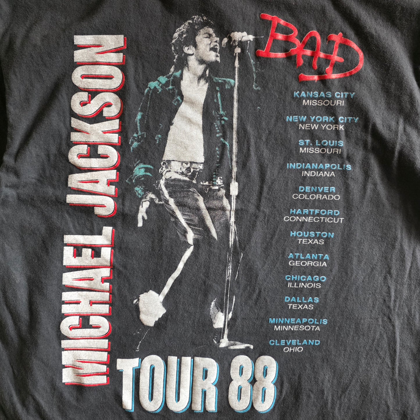 Michael Jackson Bad 88 Tour Double-sided Print Tee Tshirt Large