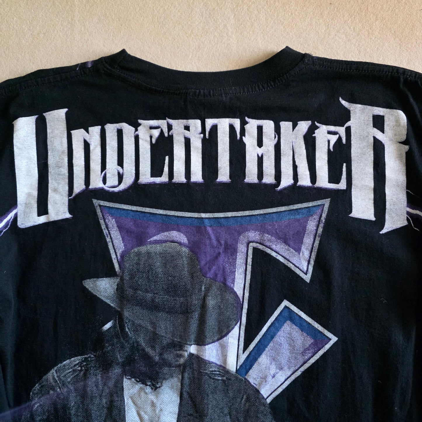 The Undertaker WWF Overprint All Over Print Tshirt Tee XL Original Print