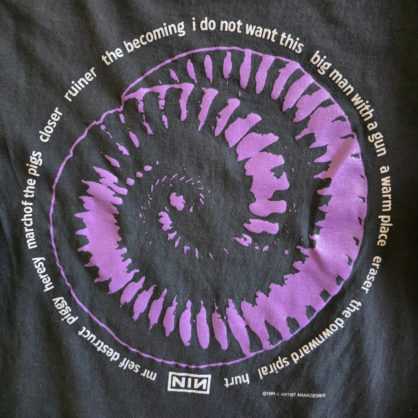Nine Inch Nails The Downward Spiral Year Zero Long Sleeve Tshirt Faded XL