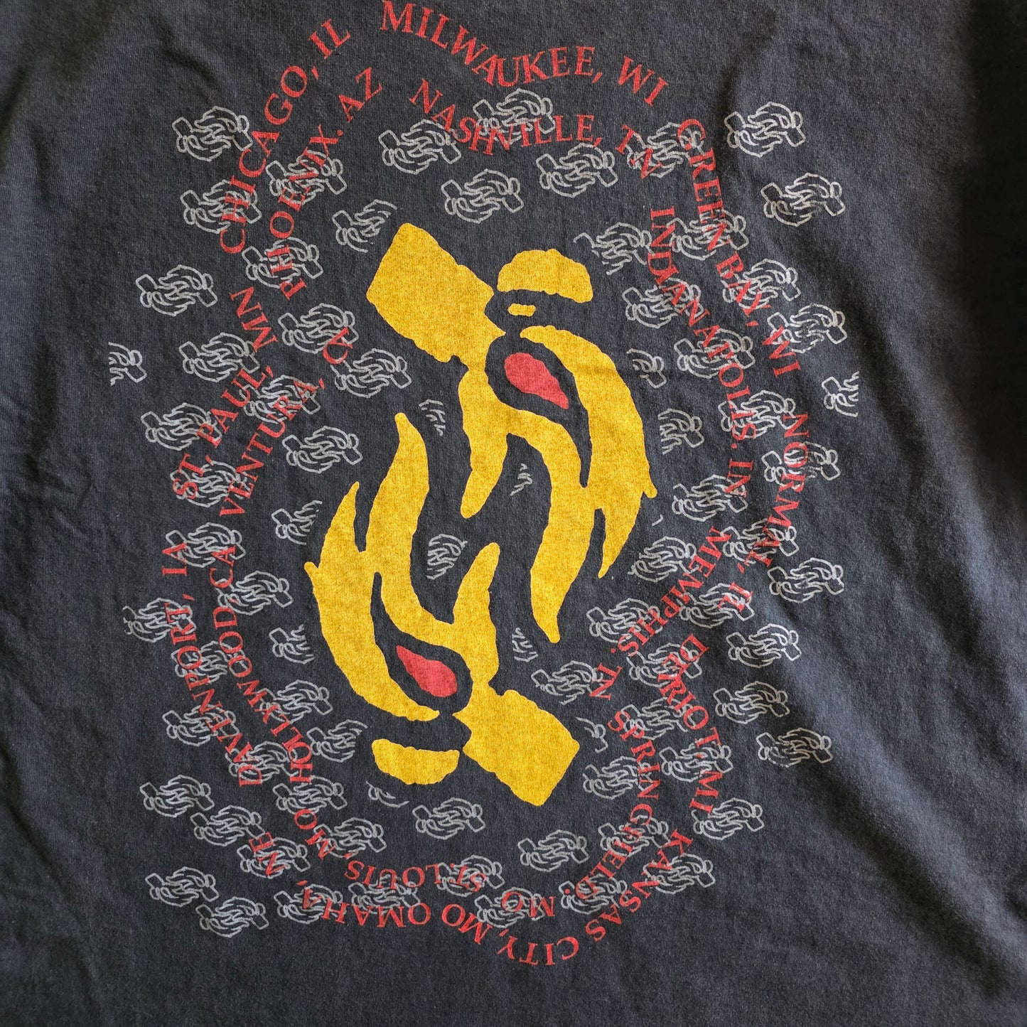 Soundgarden Badmotorfinger 1991 Tour Print Tshirt Faded Black XL