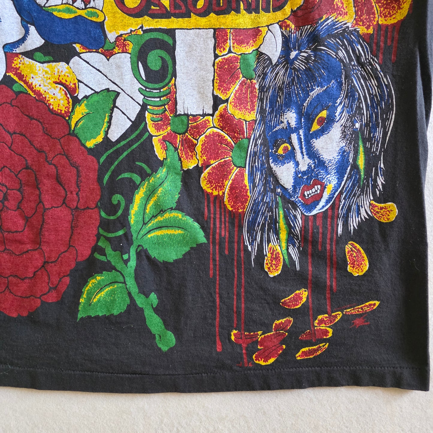 Ozzy Osbourne Overprint All Over Print Graphic Tshirt Large