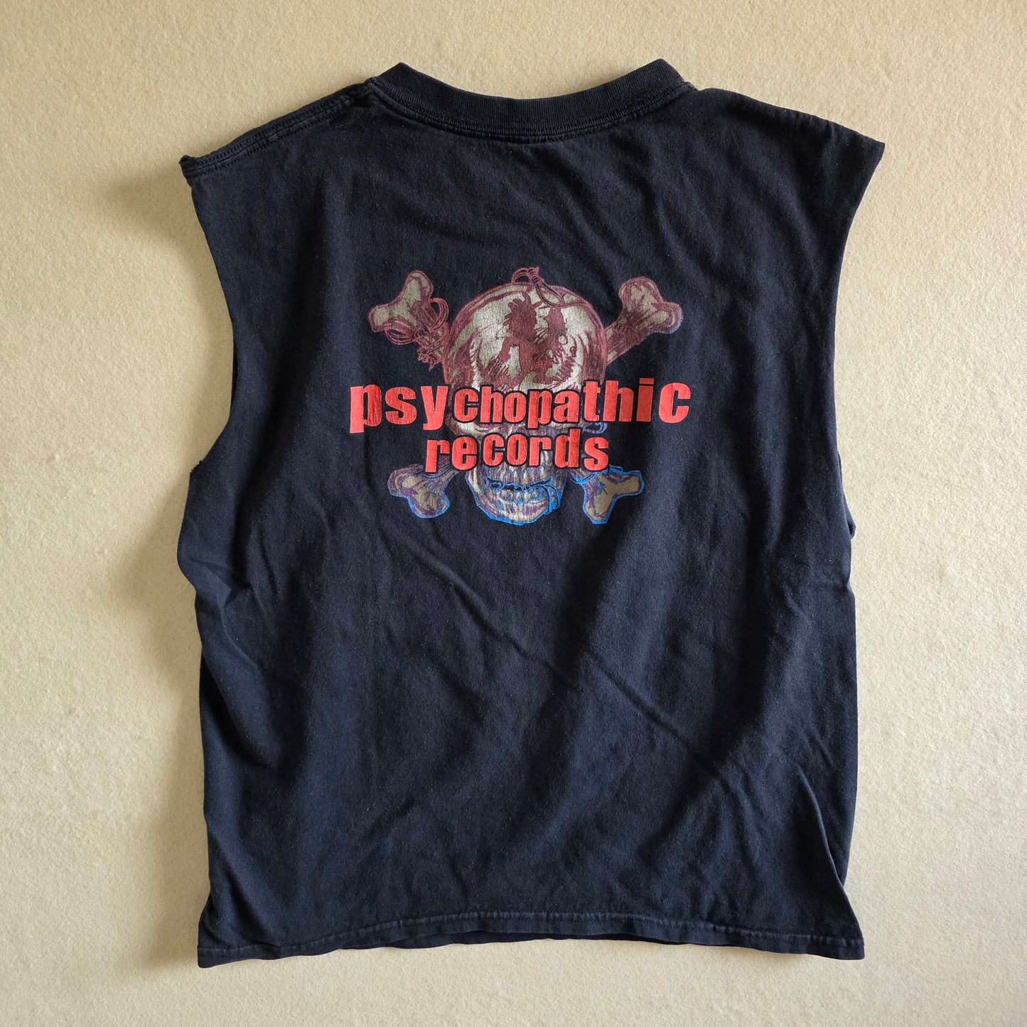 Insane Clown Posse ICP Anvil Tee Tshirt Medium Faded Black Cut Off