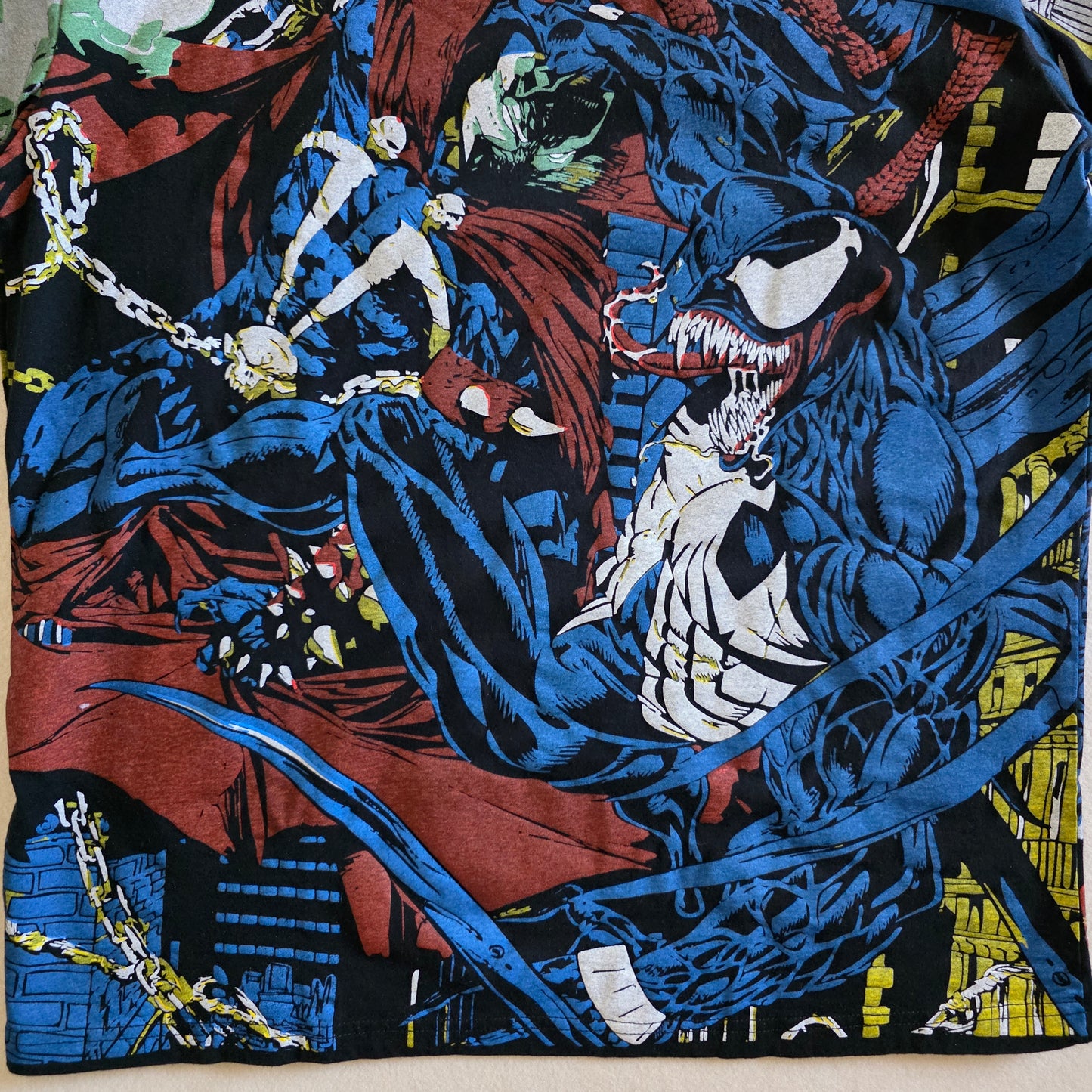 Spawn Spiderman Venom Mashup Overprint AOP All Over Print Tshirt Tee Large