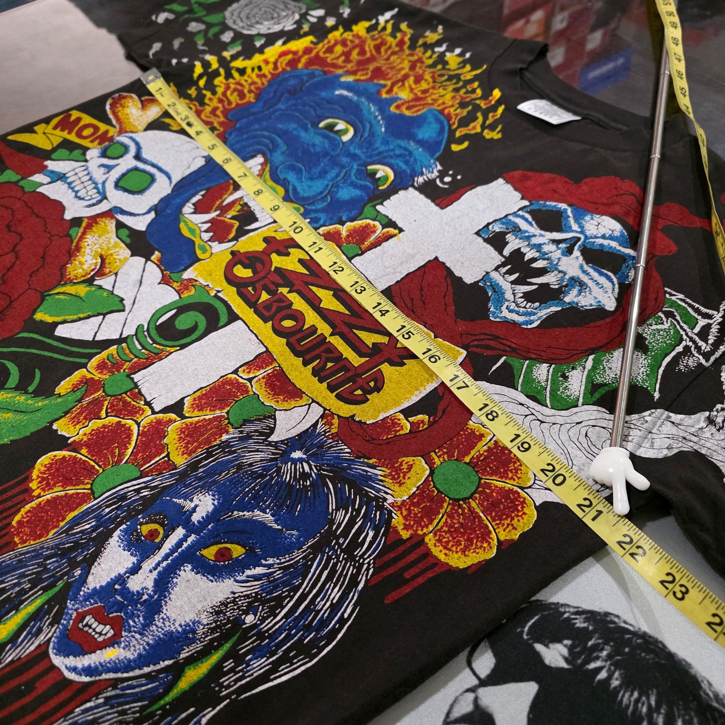 Ozzy Osbourne Overprint All Over Print Graphic Tshirt Large