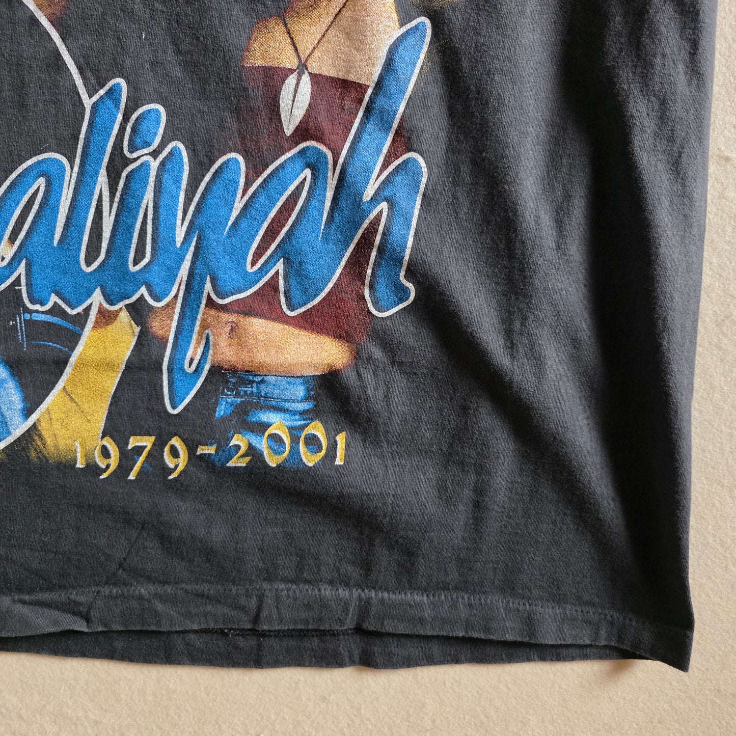 Aaliyah Memorial One In Million Graphic Tee Tshirt Faded Black XL