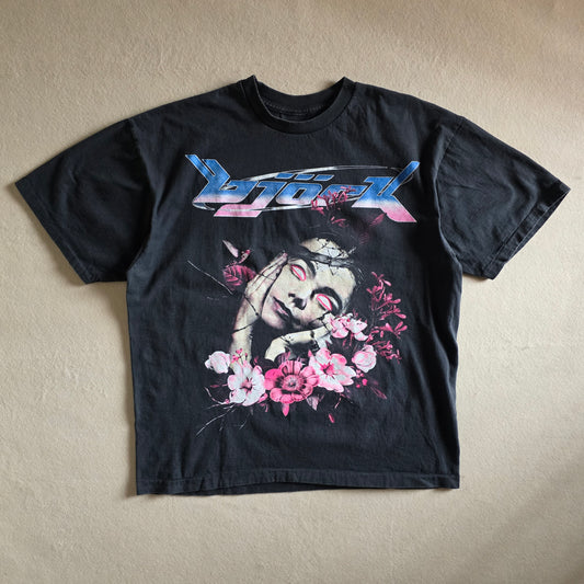 Bjork Logo Retro 90s Style Graphic Tee Tshirt XL Washed Black