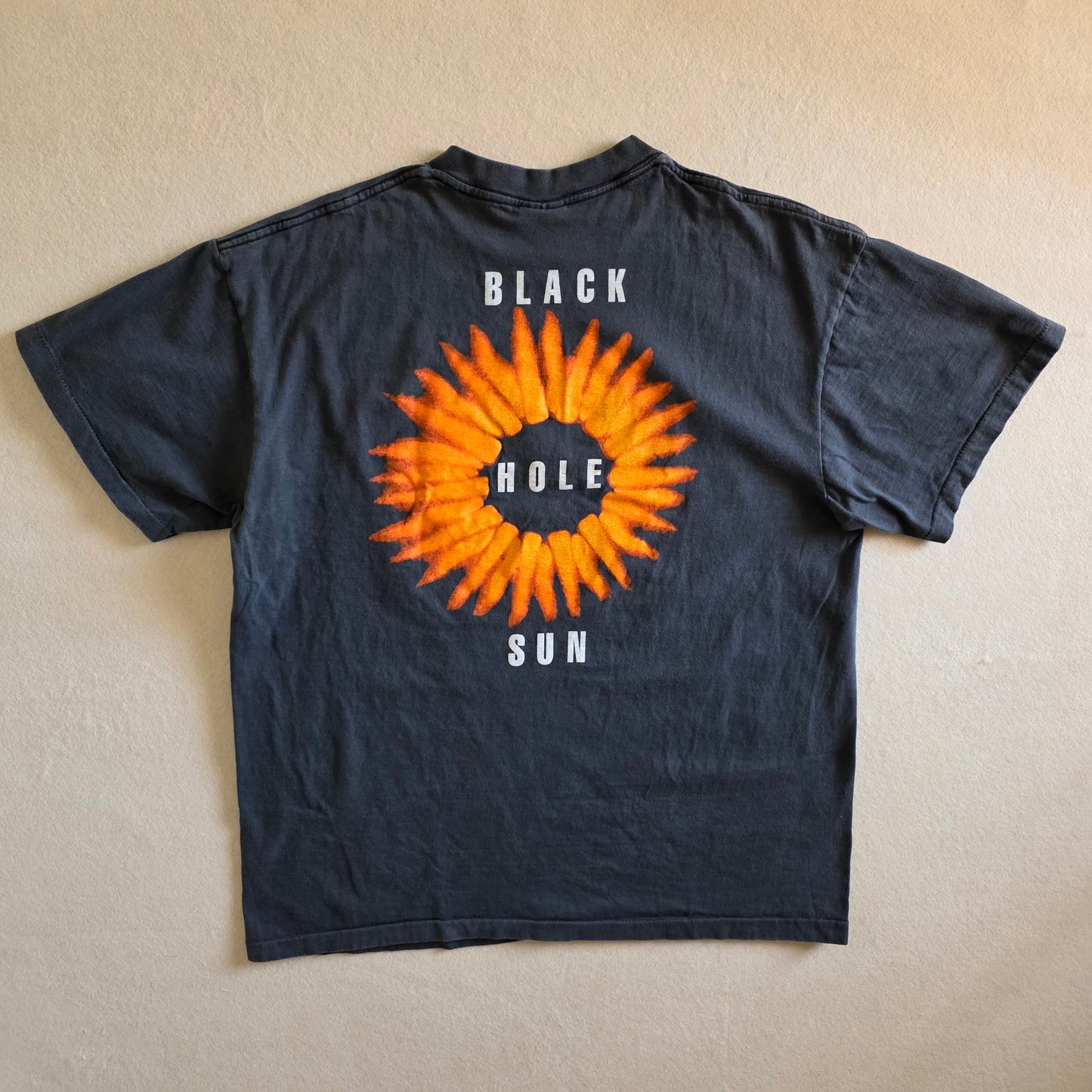 Soundgarden Black Hole Sun Double-sided Print Tshirt Faded Black XL