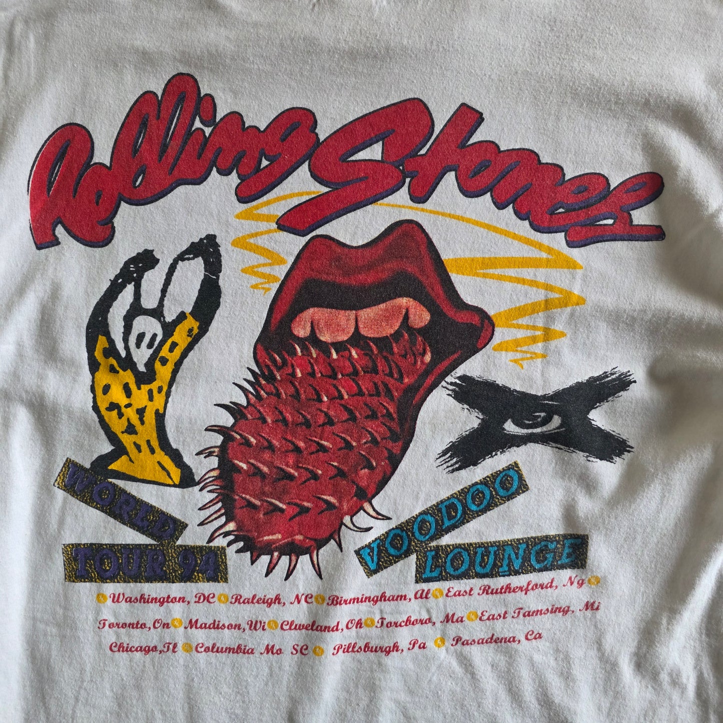 The Rolling Stones Voodoo Lounge Tour Tee Tshirt XL White