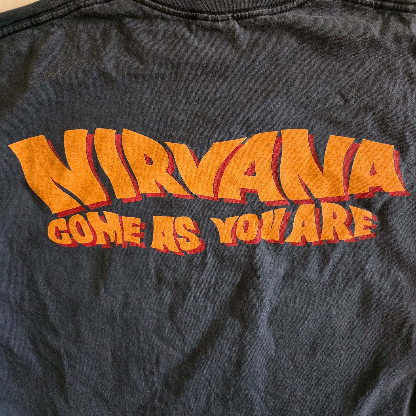 Nirvana Come As You Are Nevermind Double-sided Print Tee Tshirt XL Faded Black