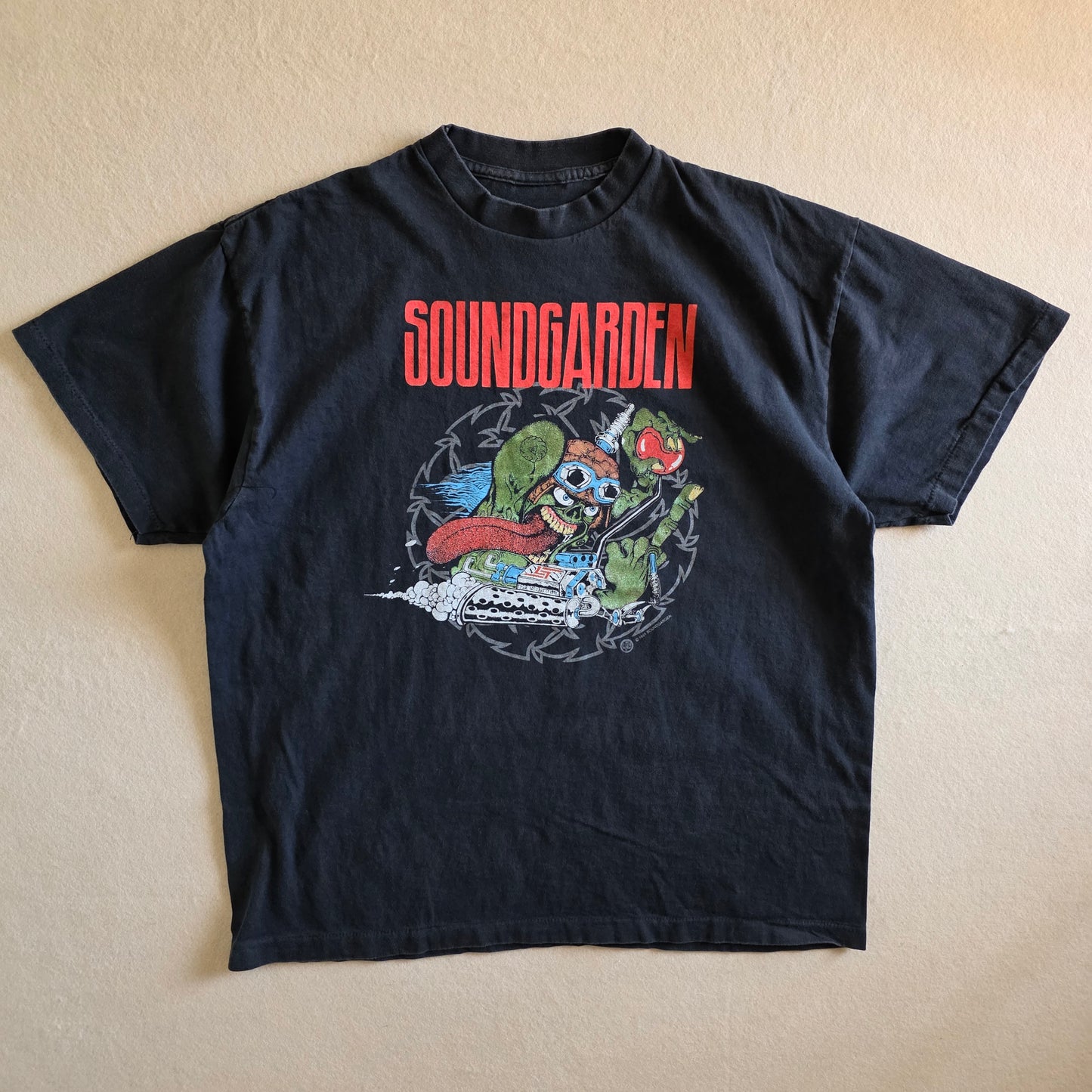 Soundgarden Badmotorfinger 1991 Tour Print Tshirt Faded Black XL