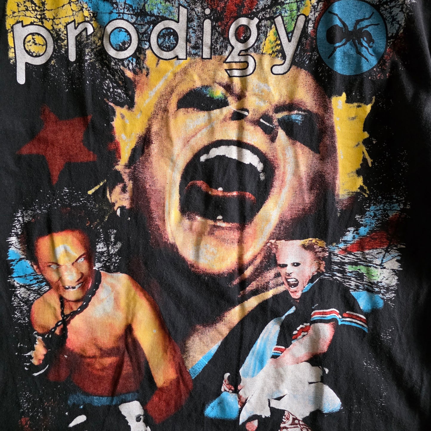 Prodigy 90s Style Double-sided Print Tee Tshirt L Faded Black