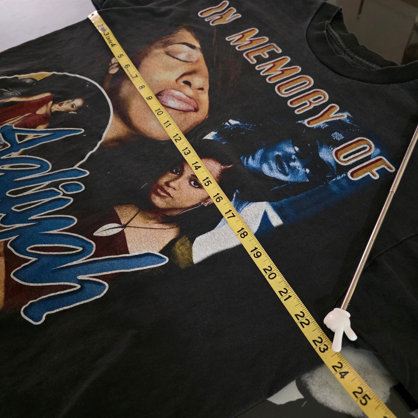 Aaliyah Memorial One In Million Graphic Tee Tshirt Faded Black XL