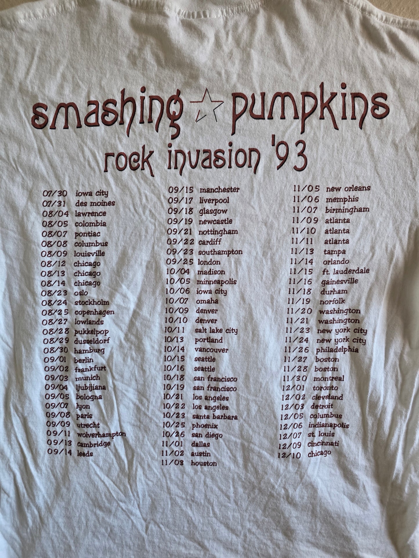 Smashing Pumpkins Big Print Siamese Dream Tee Tshirt L Large