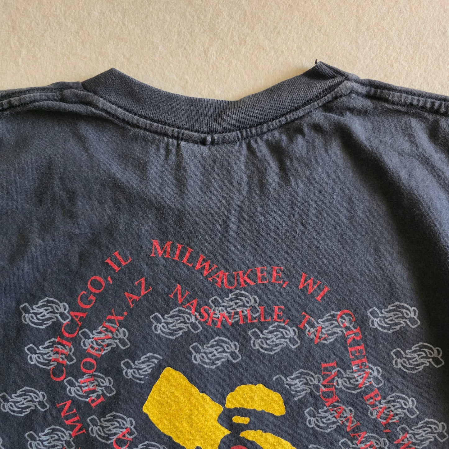 Soundgarden Badmotorfinger 1991 Tour Print Tshirt Faded Black Large