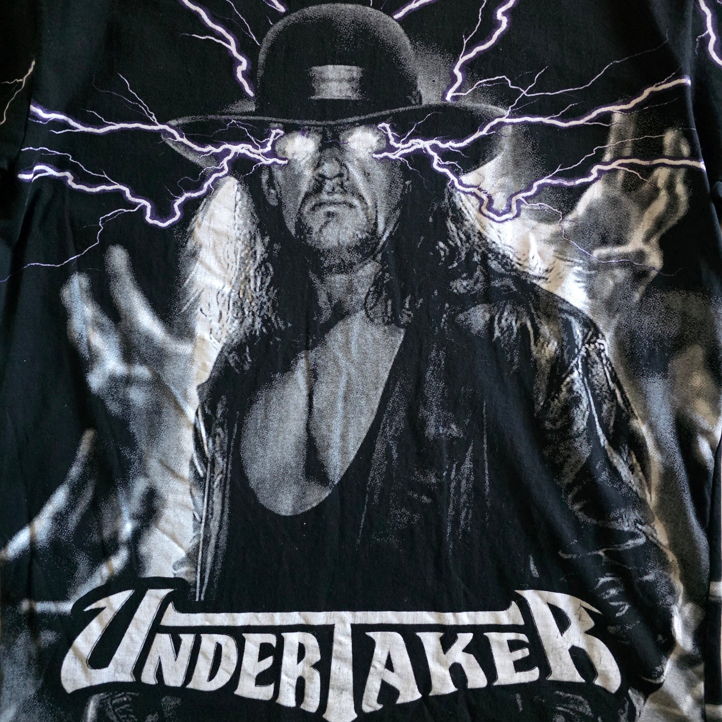 The Undertaker WWF Overprint All Over Print Tshirt Tee XL Original Print