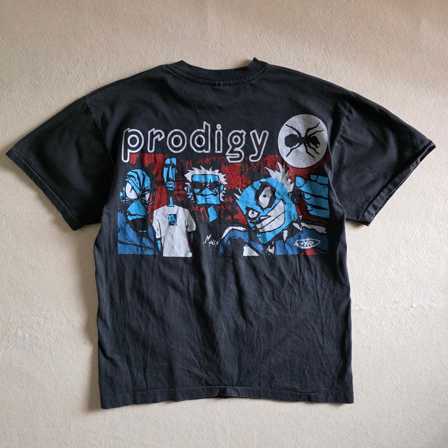 Prodigy 90s Style Double-sided Print Tee Tshirt L Faded Black