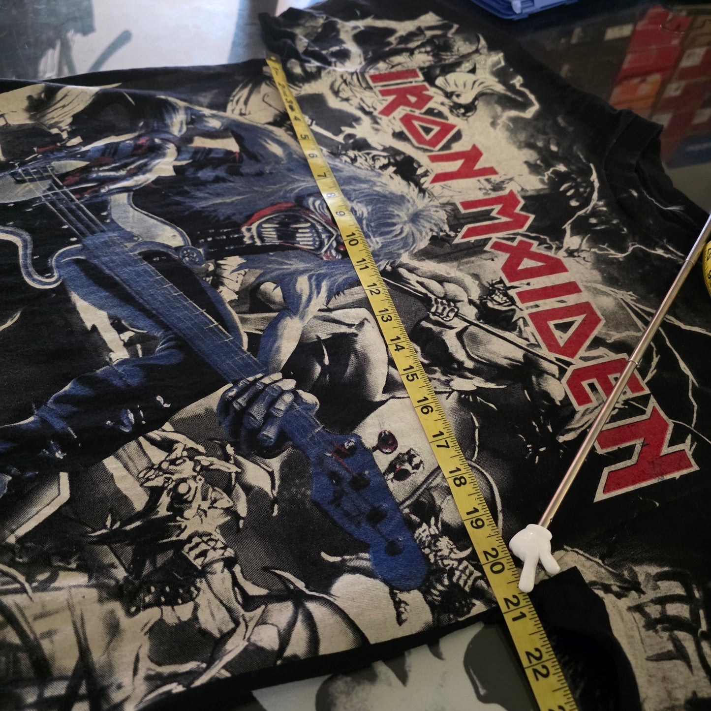 Iron Maiden Overprint All Over Print Graphic Tee Tshirt L