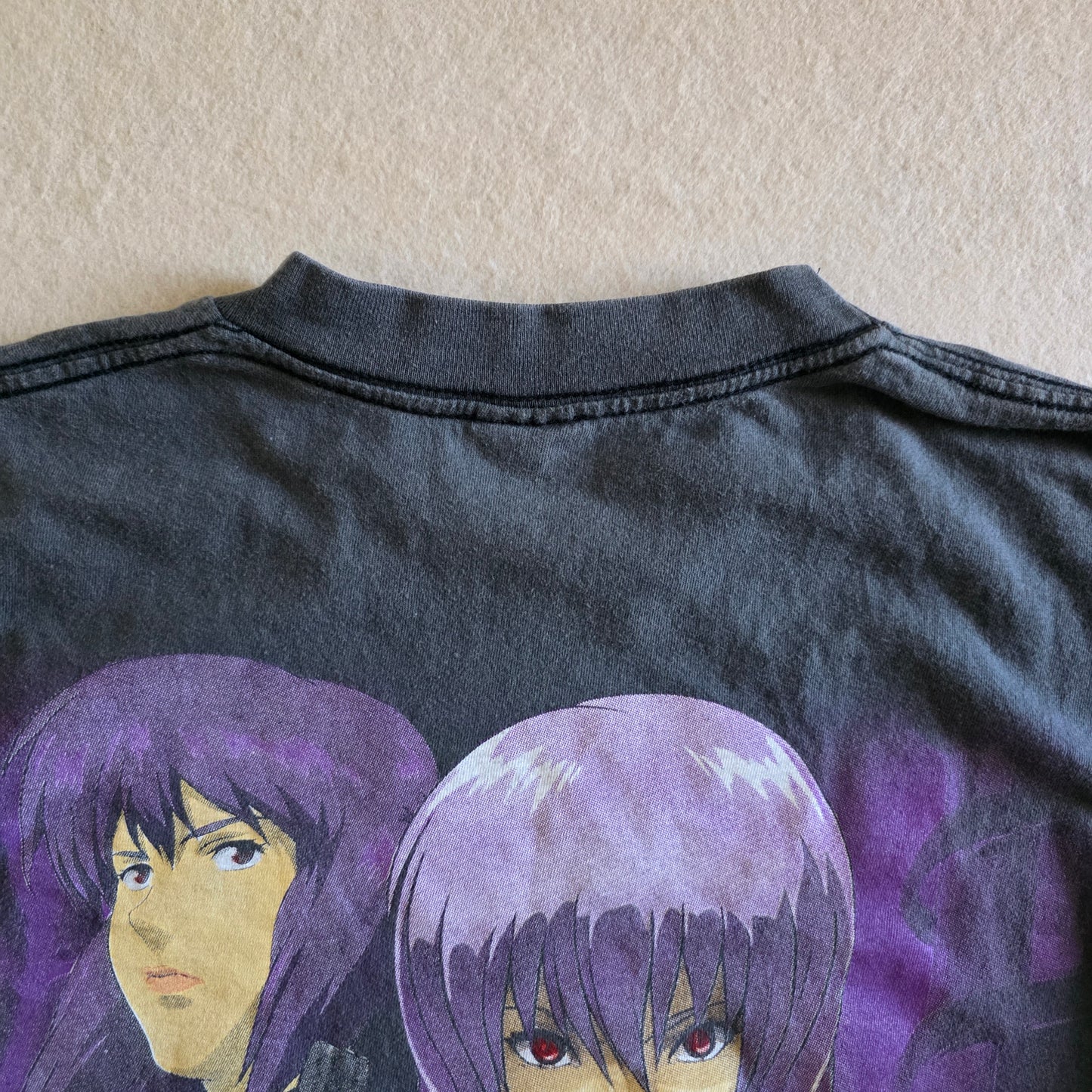 Ghost In The Shell Stand Alone Complex Double-sided Anime Tshirt L Faded Black