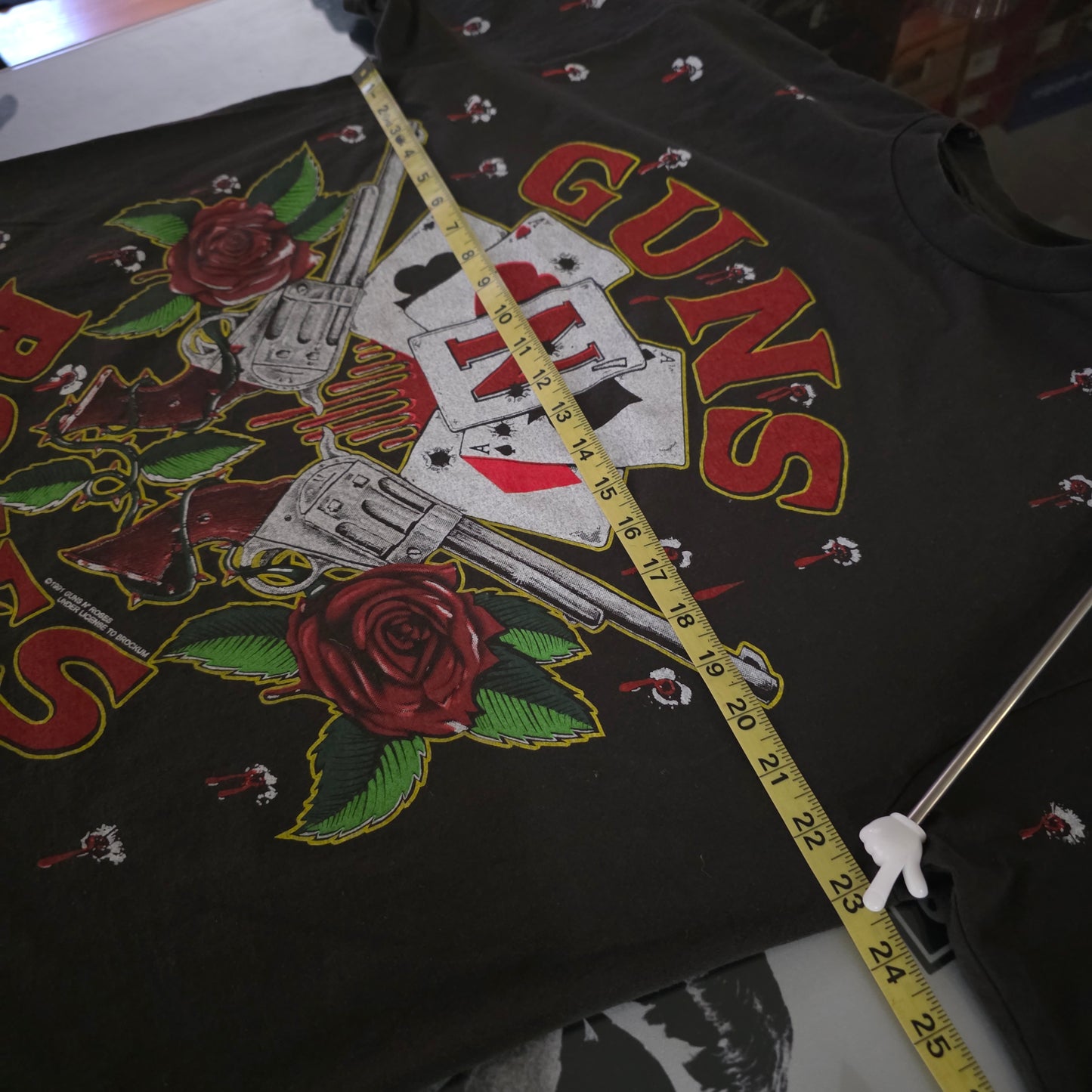 Guns N Roses GNR Overprint All Over Print Tee Tshirt XL