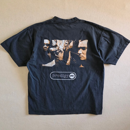 Prodigy 90s Style Double-sided Print Tee Tshirt XL Faded Black