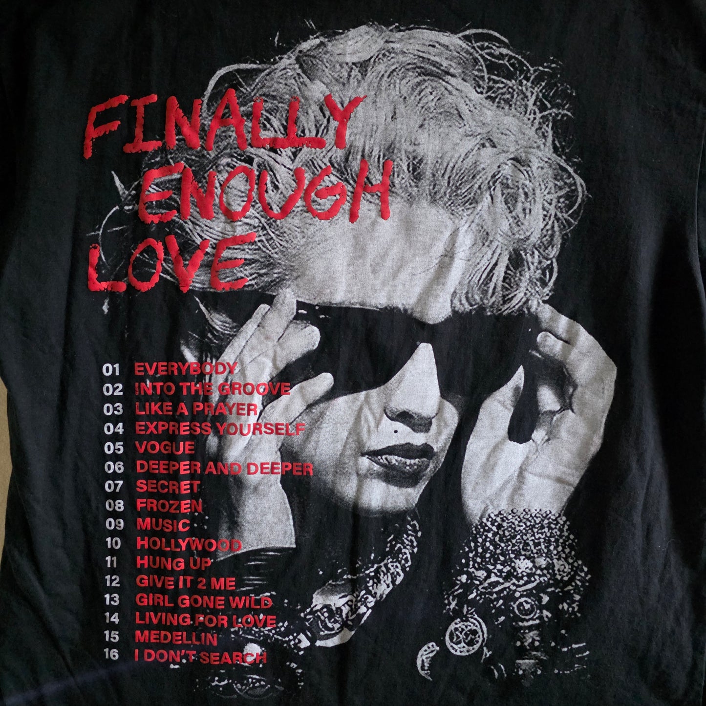 Madonna Oversized Retro Graphic Double-sided Tee XL Black