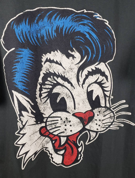 Stray Cats Retro Band T Shirt Faded Gray
