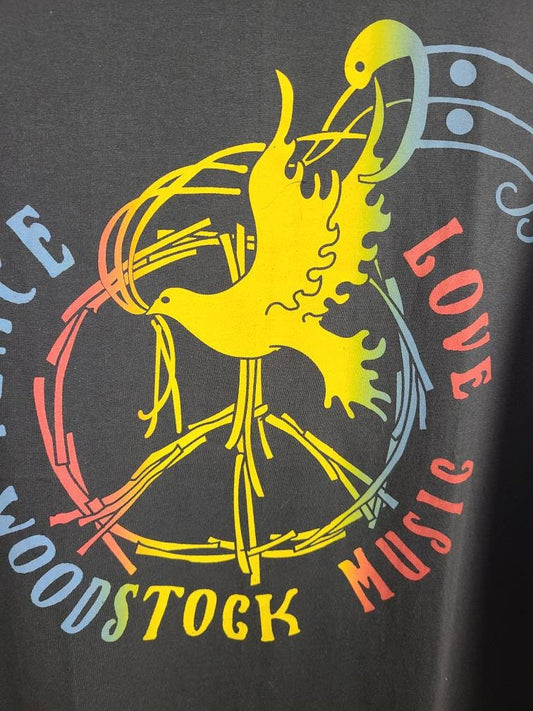 Woodstock Music Festival Peace & Love T Shirt Faded Gray