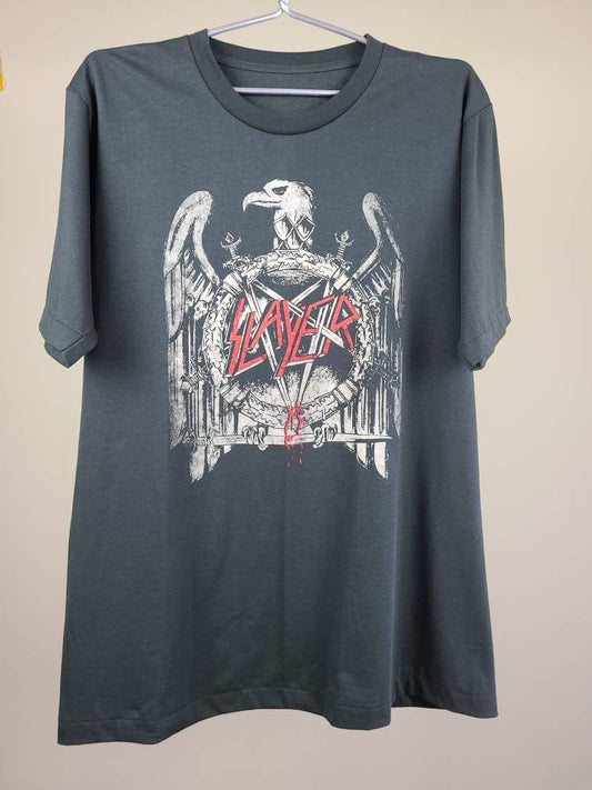 Slayer Tee T Shirt Faded Black Grey
