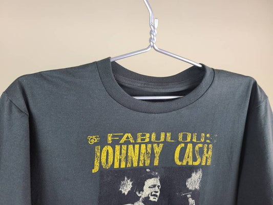 The Fabulous Johnny Cash Concert Tour Retro Tee T Shirt Medium Faded Grey