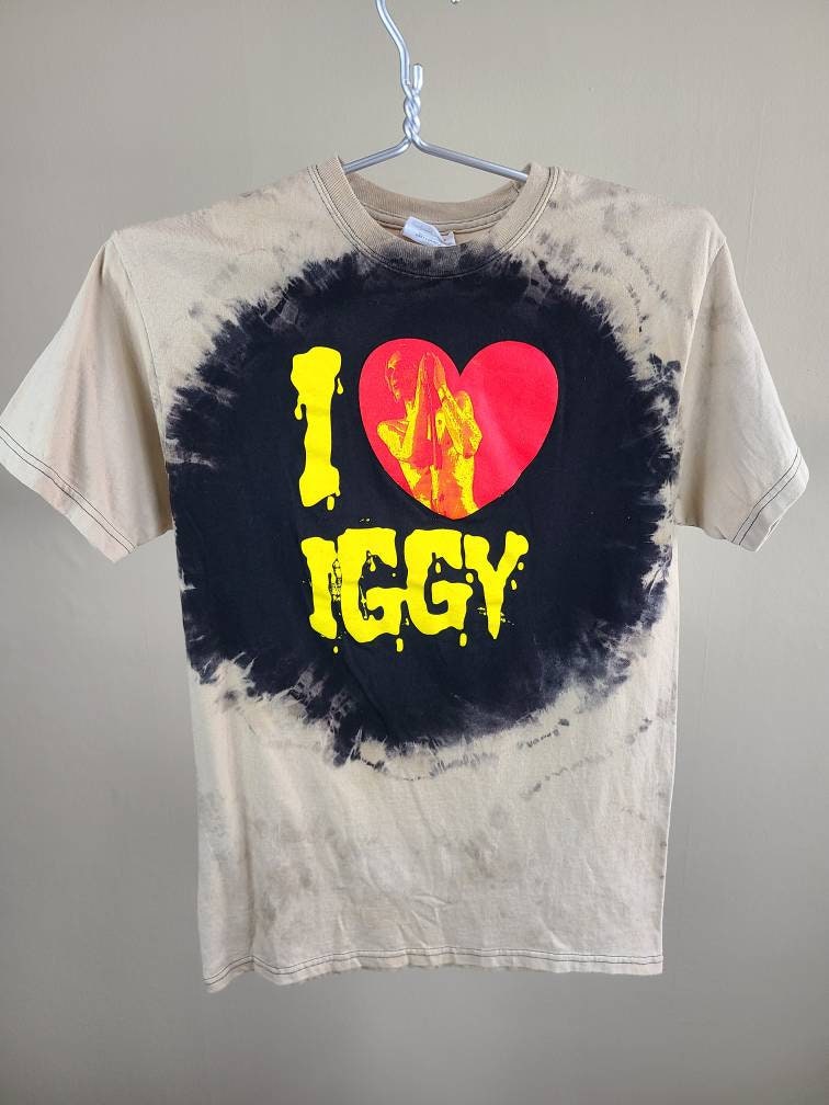 Iggy Pop and the Stooges Raw Power Tee Upcycled Custom Reverse Tie Dye