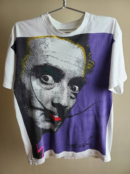 Salvador Dali Upcycled Retro Tee T Shirt Large Workshop Custom