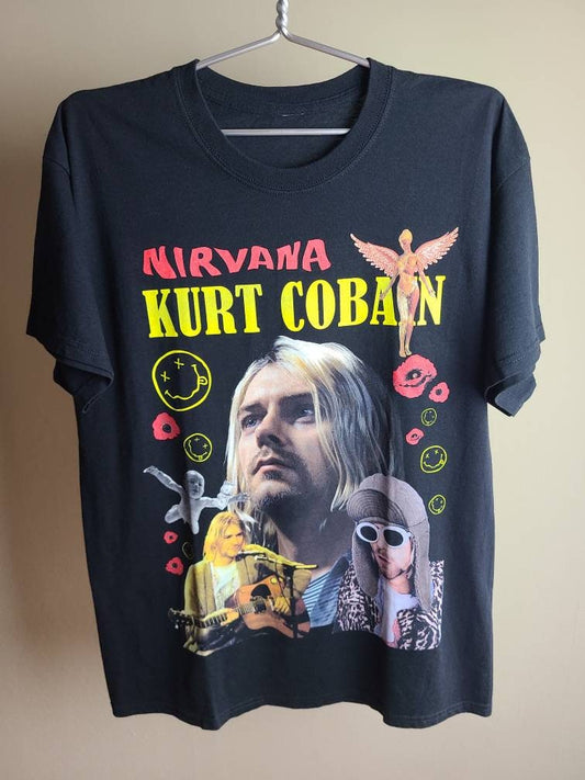 Nirvana Kurt Cobain Collage Art T Shirt