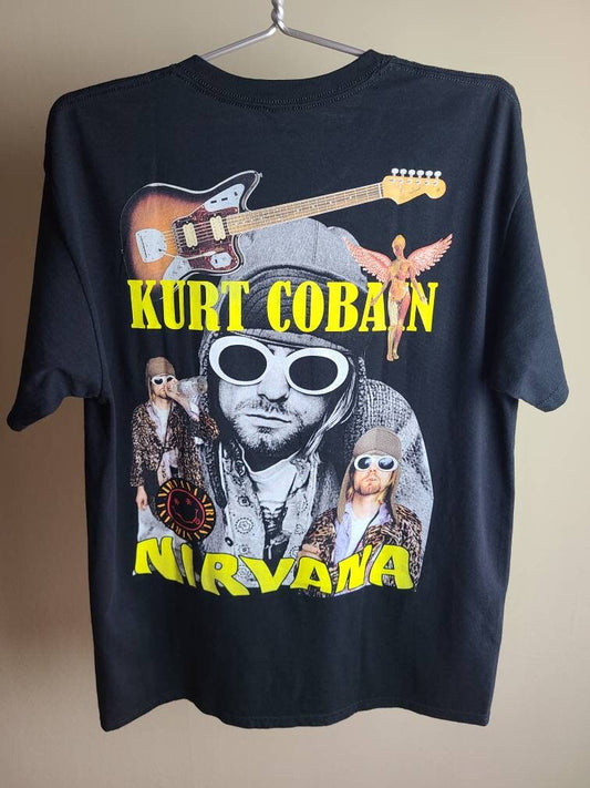 Nirvana Kurt Cobain Collage Art T Shirt