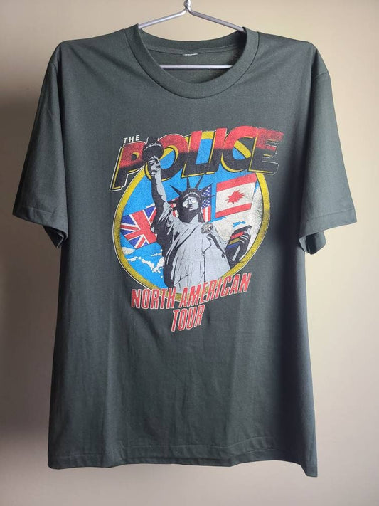The Police Retro Tee T Shirt Faded Gray