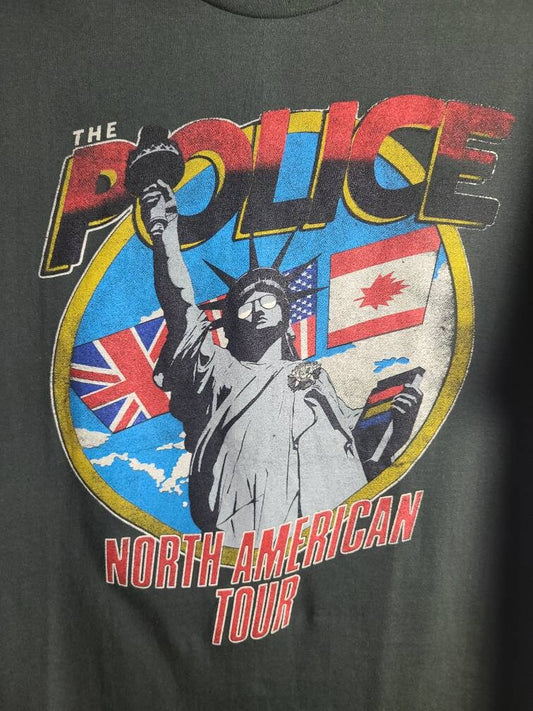 The Police Retro Tee T Shirt Faded Gray