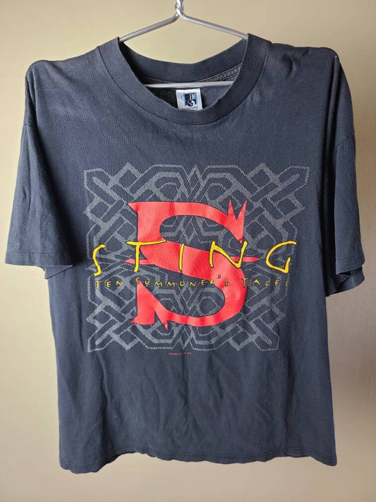 Rare True Vintage VTG 90s Sting Ten Summoner's Tales World Tour Tee Shirt XL 1993