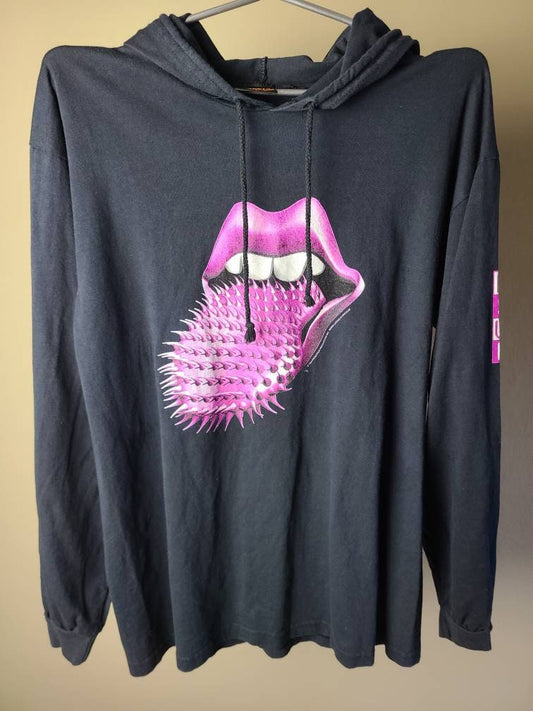 True Vintage VTG Officially Licensed The Rolling Stones Voodoo Lounge Tour Hooded Tee Shirt Size L