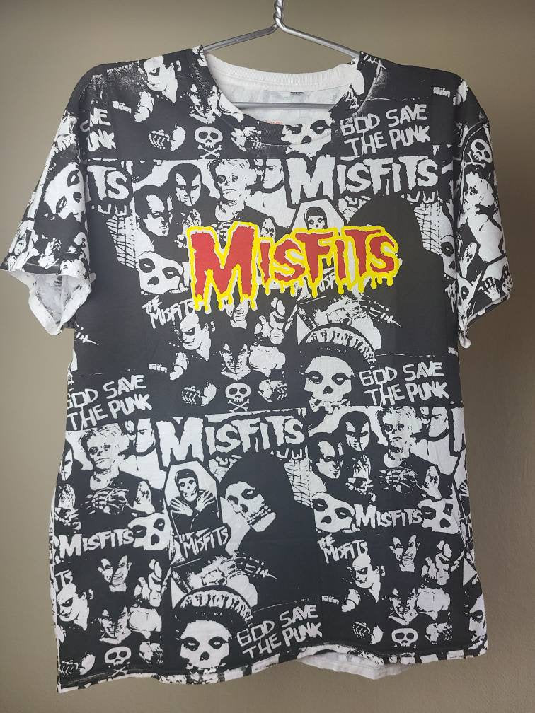 Handprinted Misfits Upcycled Overprint T Shirt Workshop Custom