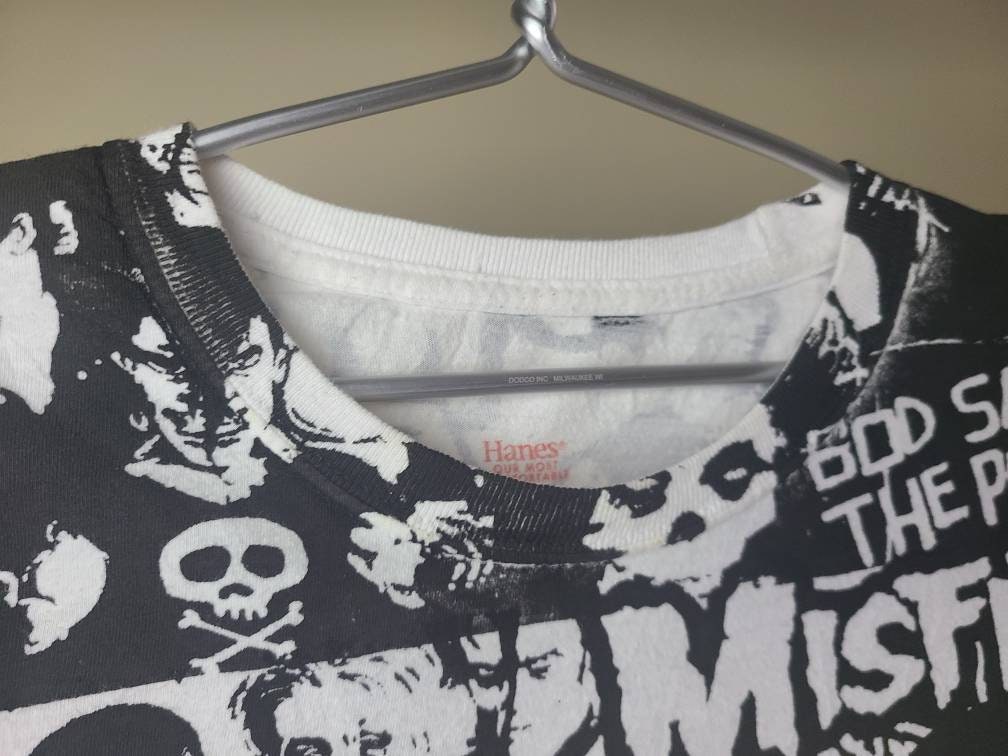 Handprinted Misfits Upcycled Overprint T Shirt Workshop Custom