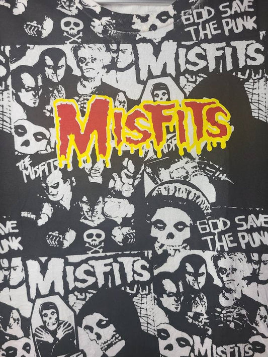 Handprinted Misfits Upcycled Overprint T Shirt Workshop Custom
