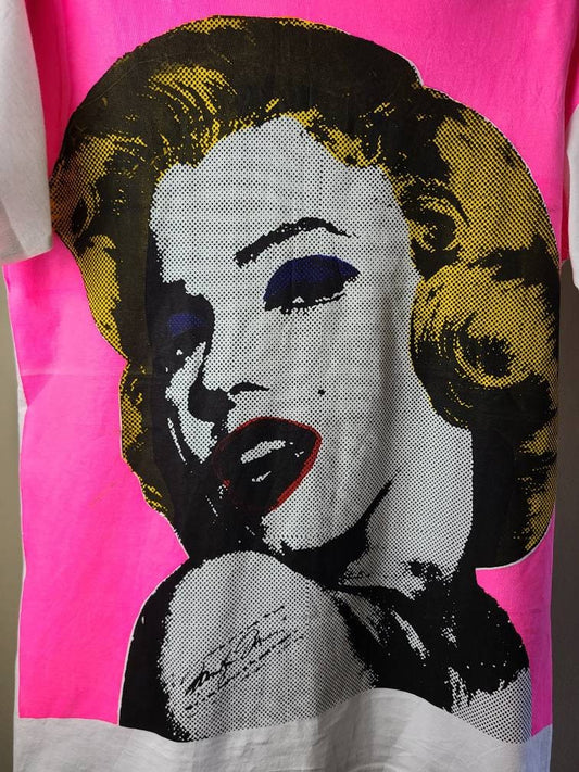 Handprinted Marilyn Monroe Upcycled Retro Tee Workshop Custom